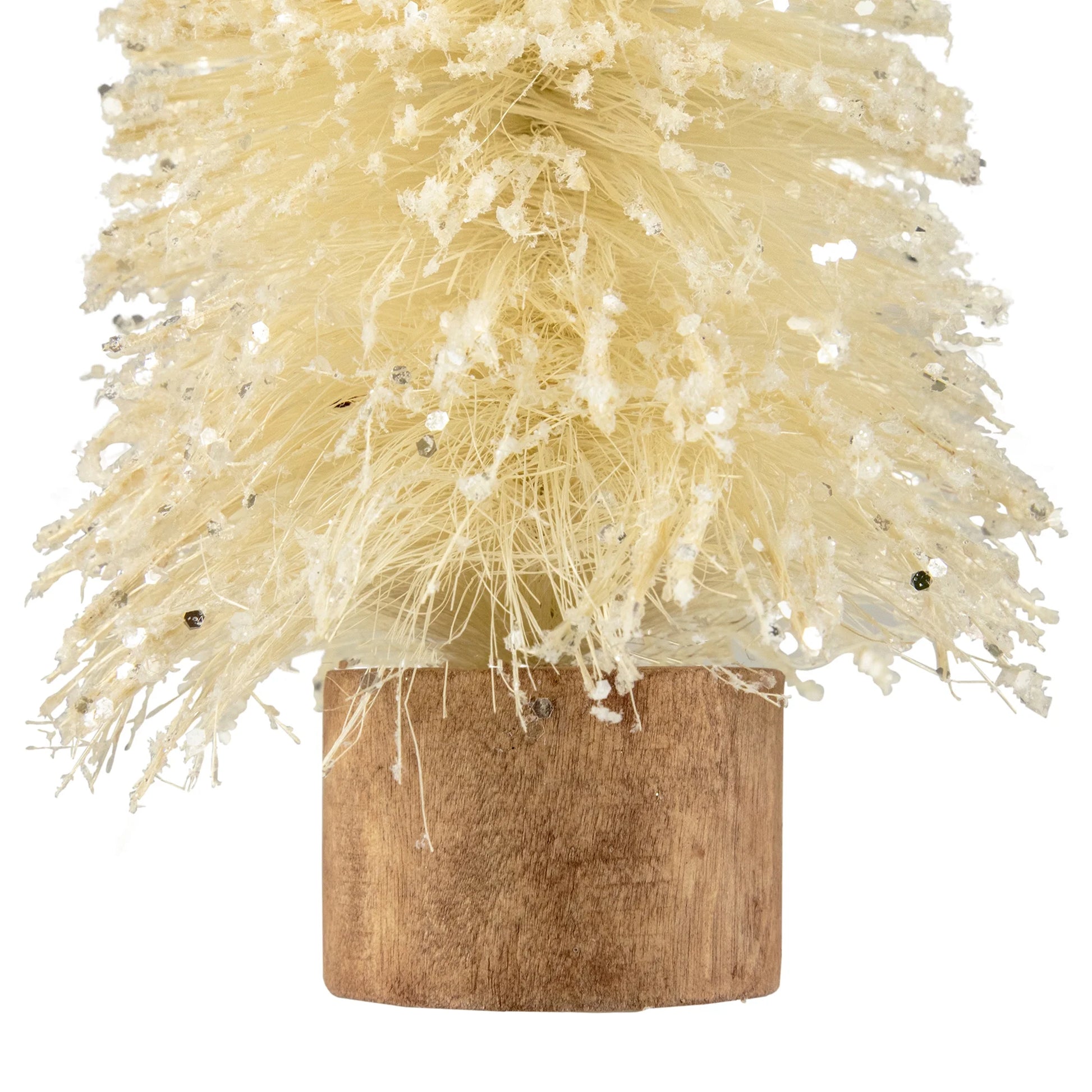 Glittered Sisal Christmas Tree Decoration - 11.5" - Cream